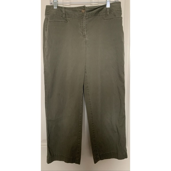 J Jill Cropped Green Khaki Pants Women’s Size 8 - Picture 1 of 3